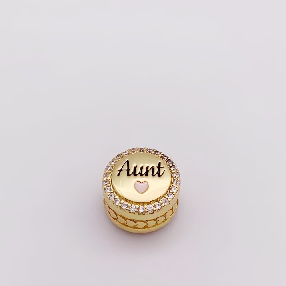 Pandora Engravable Aunt Charm Gold-Plated